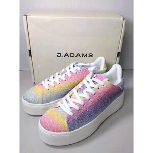 New~Women's J. Adams Hero Rainbow Glitter Sneaker (7.5)